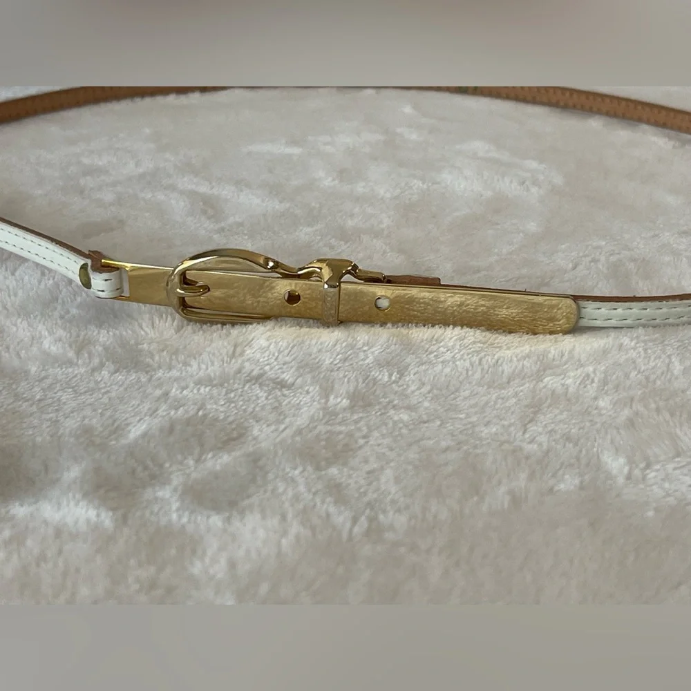 Vintage leather and gold tone belt
